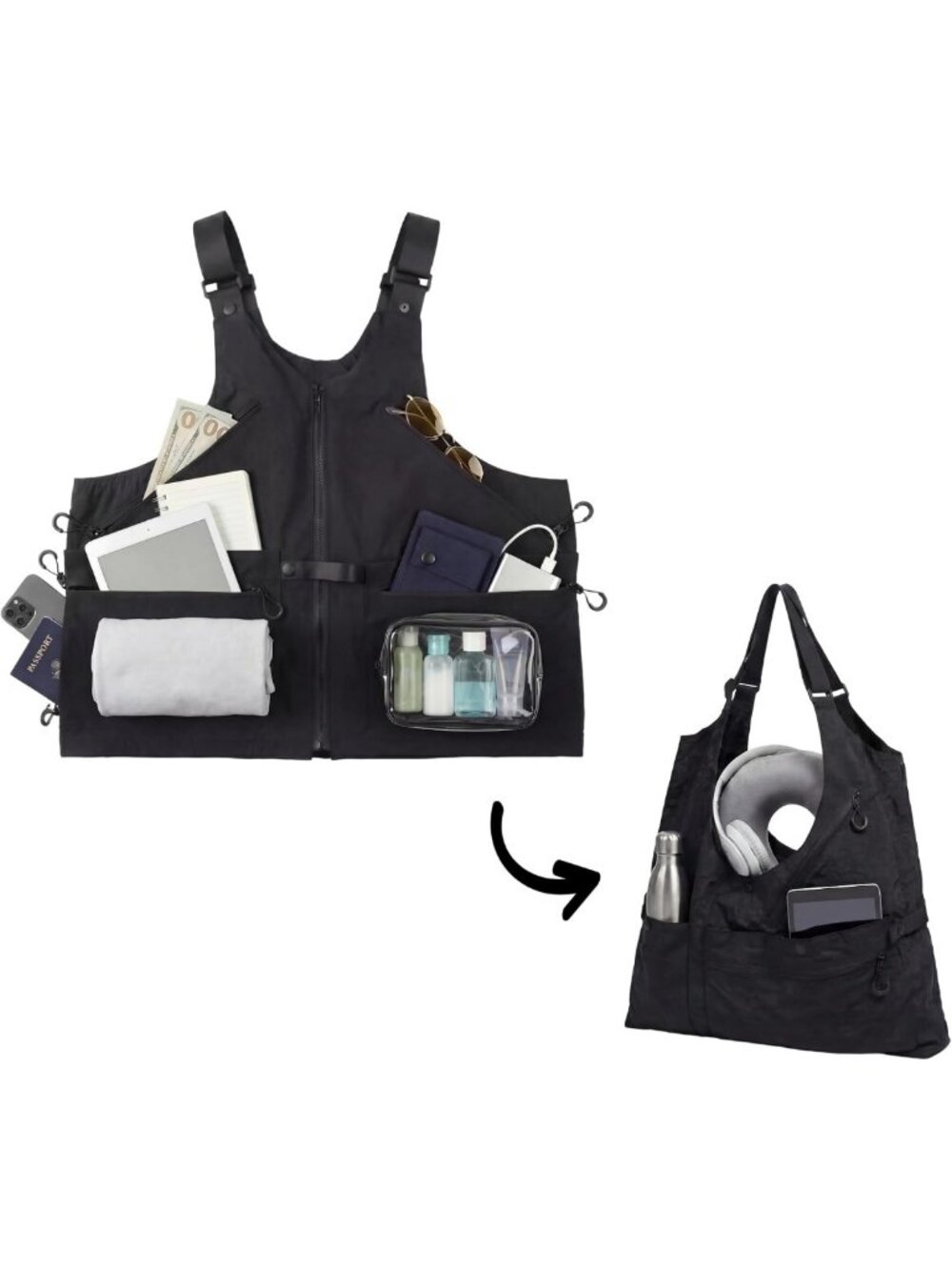 2-in-1 Convertible Travel Vest with Pockets | Lightweight & Versatile for Travel